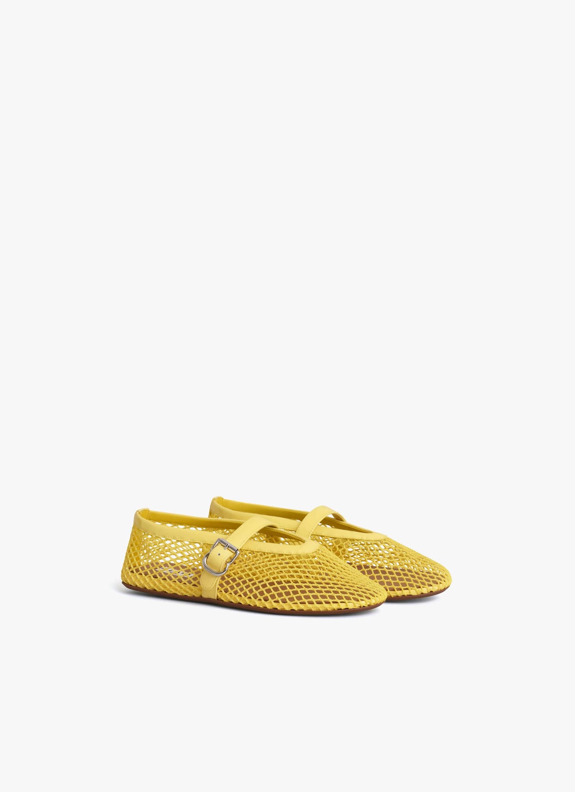 BALLET FLATS IN FISHNET ALAÏA LEMON YELLOW BALLET FLATS IN FISHNET